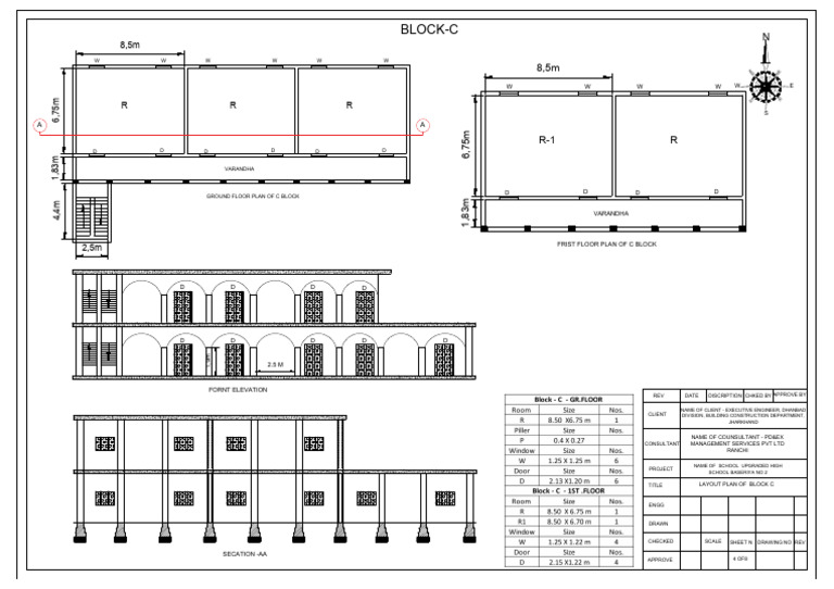 C Block Layout Plan for Upgraded School | PDF