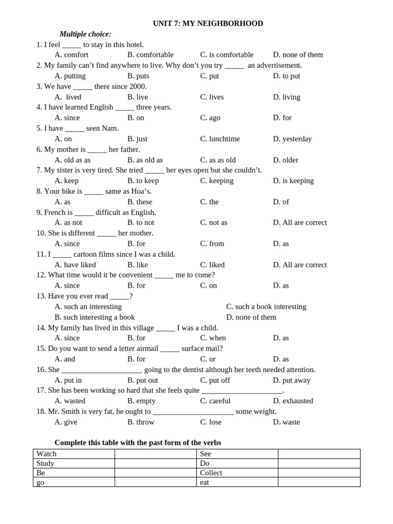 English Grammar Exercises for Beginners | PDF