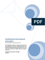 Investment Principles For Institutional Investors
