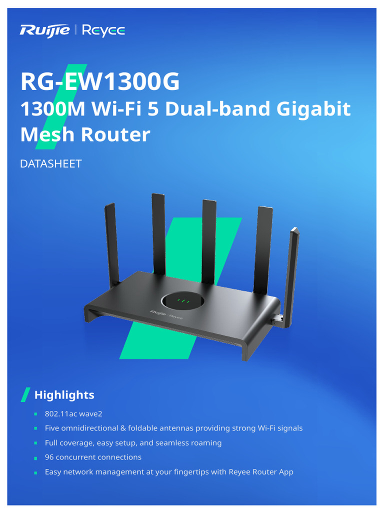 RG-EW1300G Dual-Band Mesh Router | PDF | Wi Fi | Technology & Engineering
