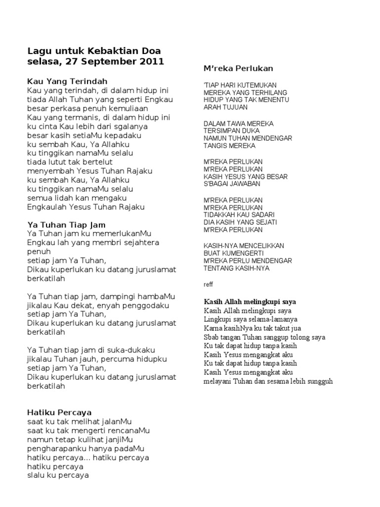 Lagu Untuk Kebaktian Doa Pdf