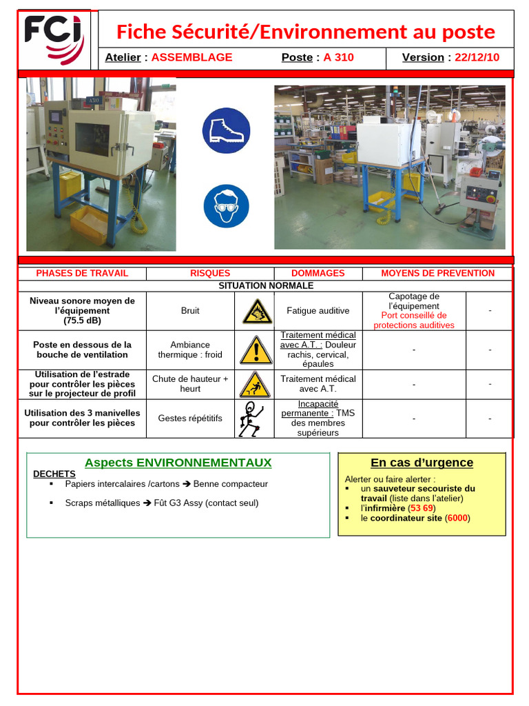 Sécurité au poste A310 : Risques et Préventions | PDF | Spécialités ...