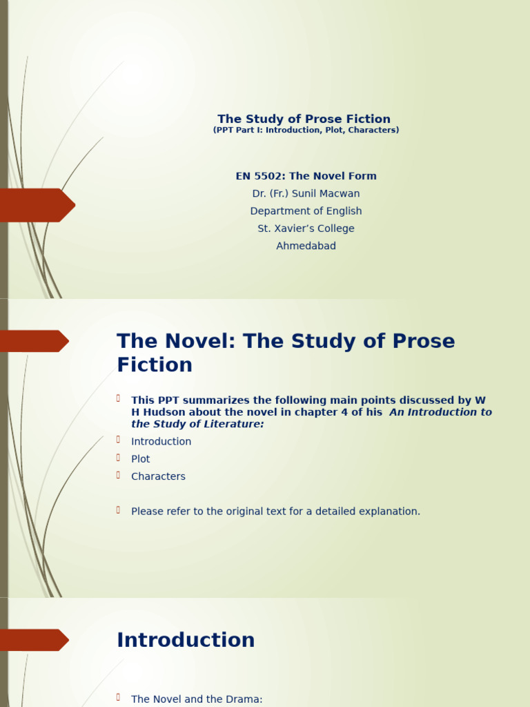 Prose Fiction: Plot and Characters Overview | PDF | Novels | Narration