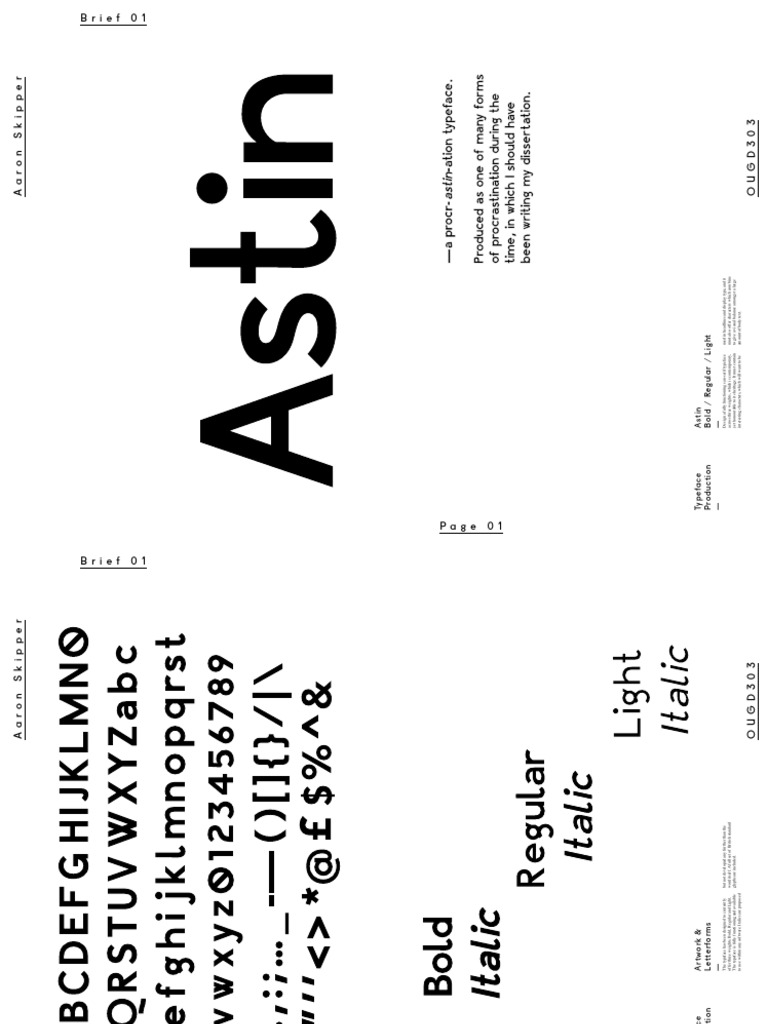 Astin Typeface Design Brief and Specs | PDF | Typefaces | Graphic Design