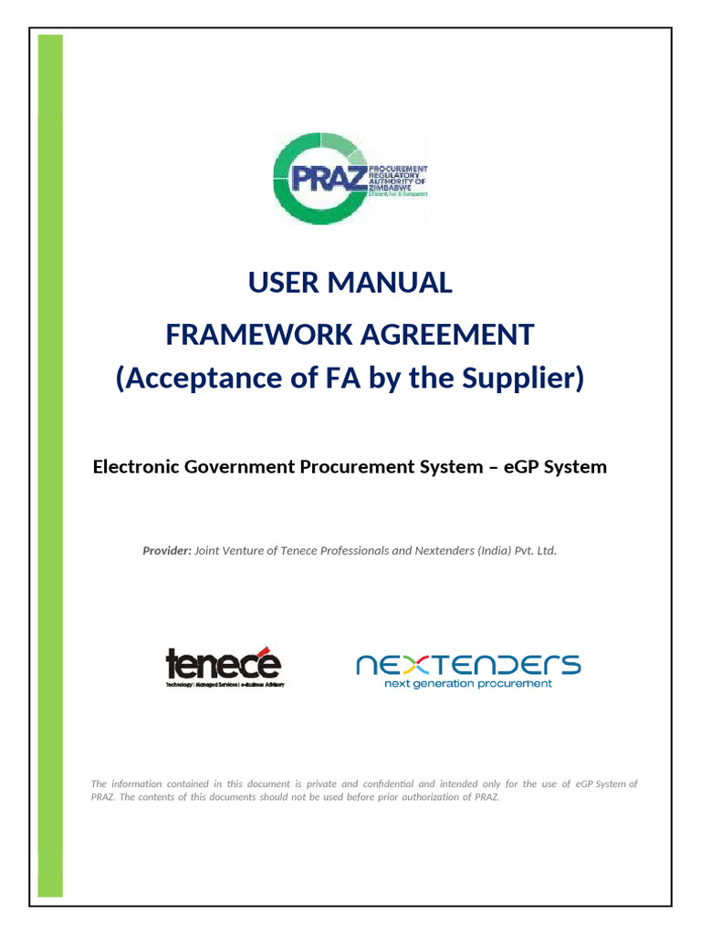 eGP System Supplier Manual Guide | PDF | User (Computing) | Procurement