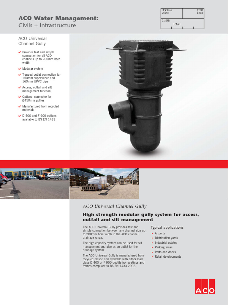 ACO Universal Channel Gully Overview | PDF | Concrete | Structural ...