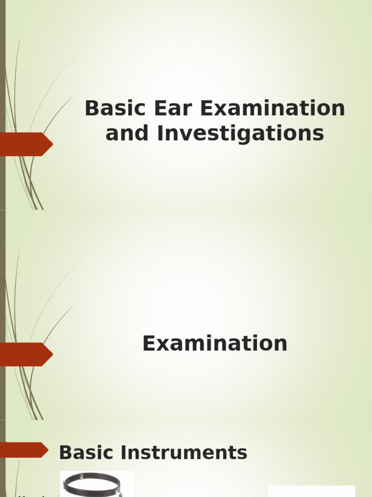 2 - Basic Ear Examination | PDF | Ear | Hearing