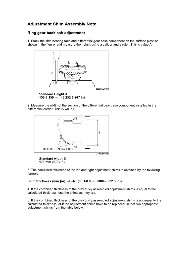 Differential Gear Backlash Adjustment Guide | PDF | Gear | Mechanical ...