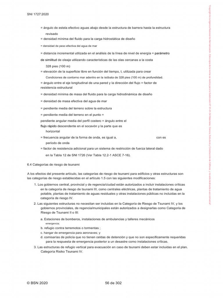 SNI - 1727 - 2020 - Parte 9 | PDF | Tsunami | Temblores