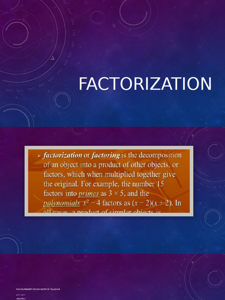Factor Ization | PDF