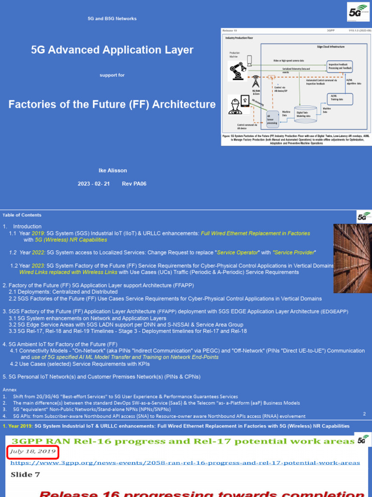 5G Advanced Factory of The Future Architecture 1708427777 | PDF ...