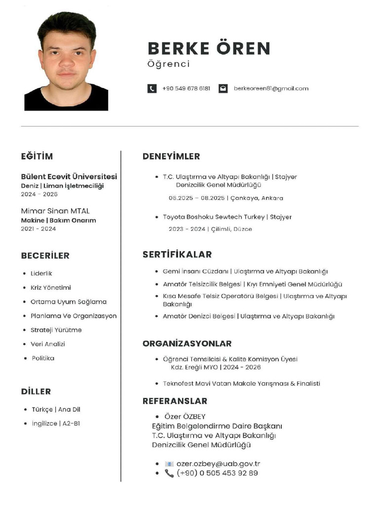 Berke Oren CV | PDF