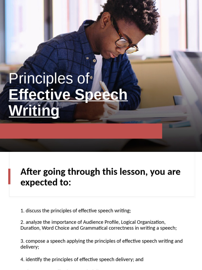 Effective Speech Writing Principles | PDF