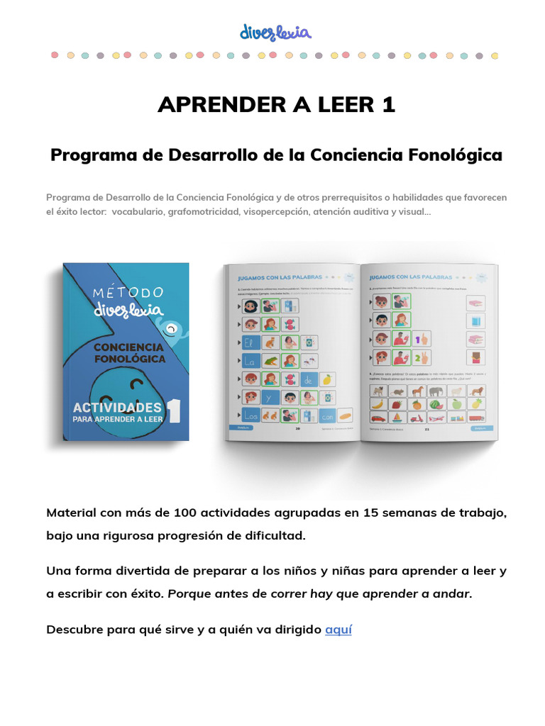 1 Metodo Diverlexia. Conciencia FonologicA | PDF | Sílaba | Fonología