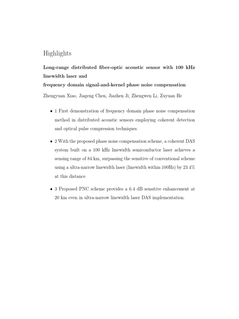 Long-Range DAS with Phase Noise Compensation | PDF | Fiber Optic ...