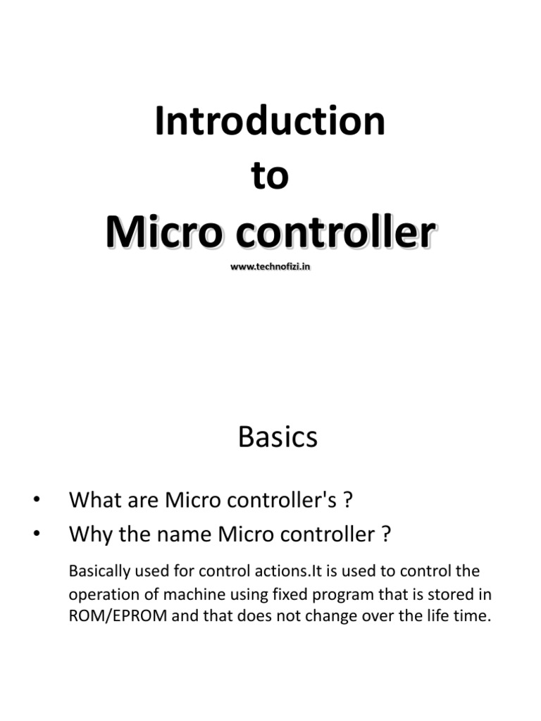 Introduction to Microcontrollers | PDF | Computers