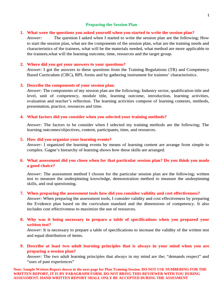 My Written Report Answer | PDF | Educational Assessment | Learning