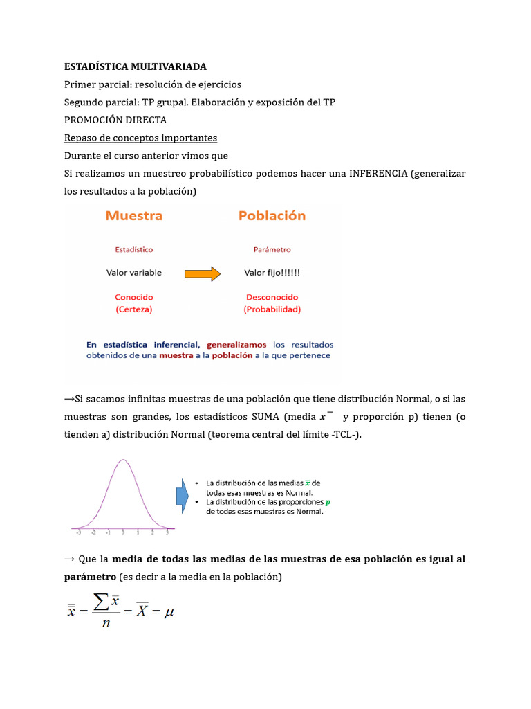 Estadistica Multivar P1 | PDF | Media | Distribución normal