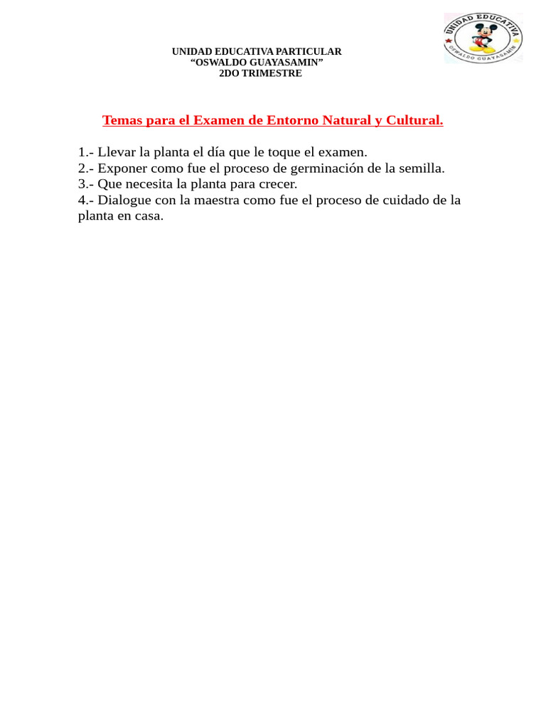 Temas Examen Entorno Natural 2do Trimestre | PDF