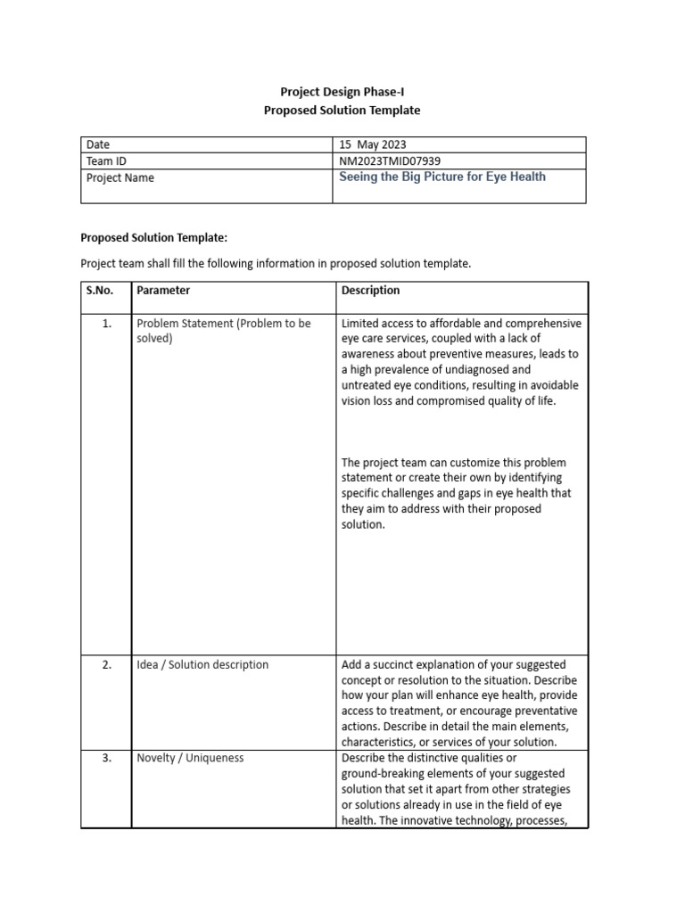 Project Design Phase-I (Prposed Solution Template) | PDF | Demand ...