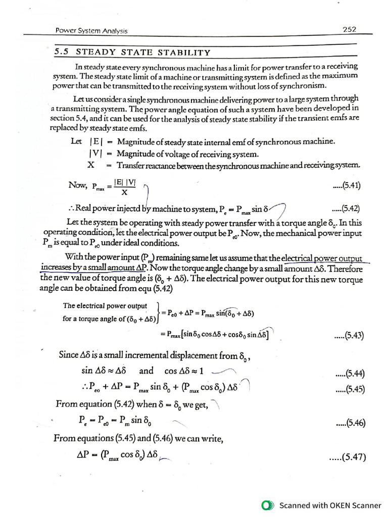 Steady State and Transient Stability | PDF