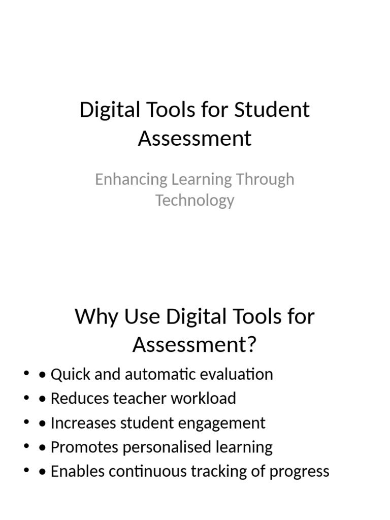 Digital Tools for Student Assessment | PDF