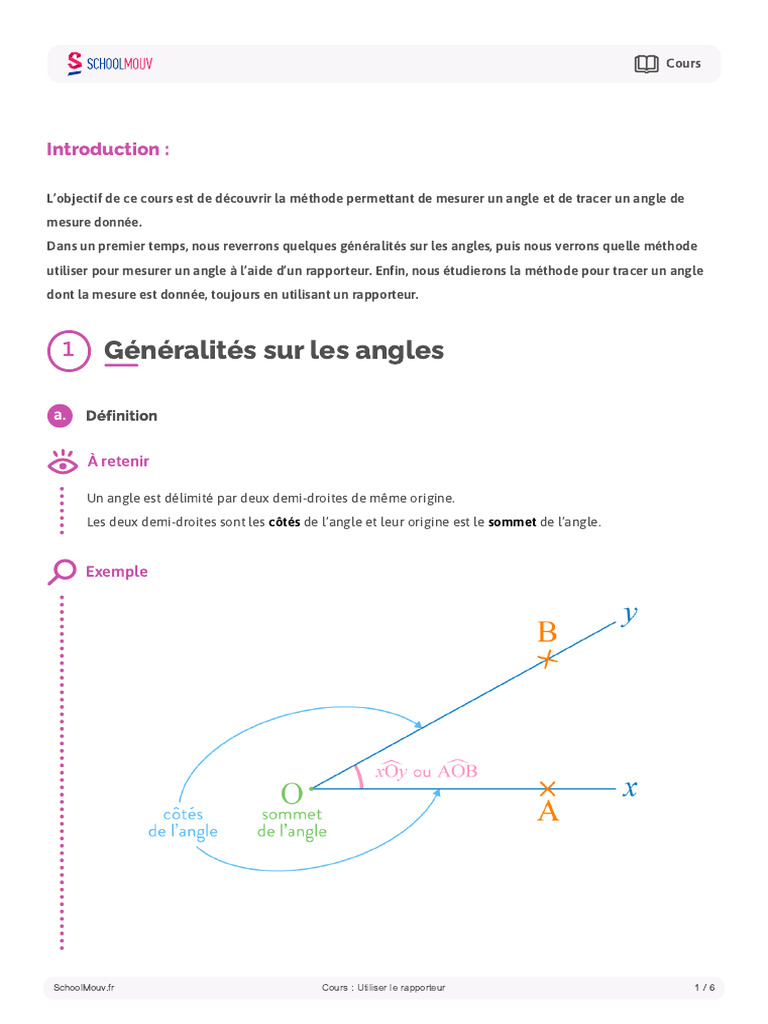 Mesurer et tracer des angles avec un rapporteur | PDF | Angle | Géométrie