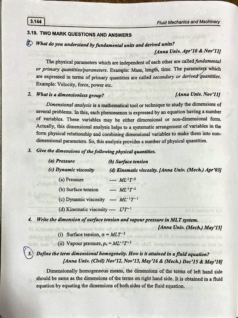 FM - Unit 3 Two Marks With Answers | PDF