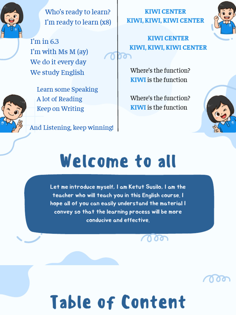 Blue Playful English Lesson Presentation | PDF | English Language ...