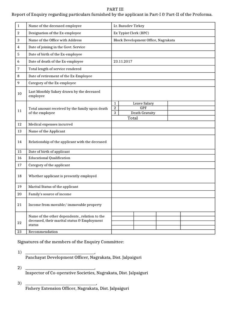 Enquiry Report-PART III | PDF