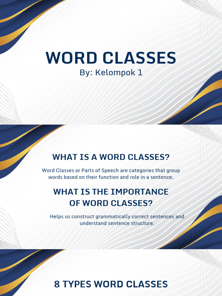 Word Classes (Kelompok 1) - 20251012 - 212249 - 0000 | PDF | Part Of ...
