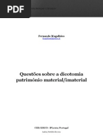 Questoes Sobre a Dicotomia Patrimonio Material Imaterial