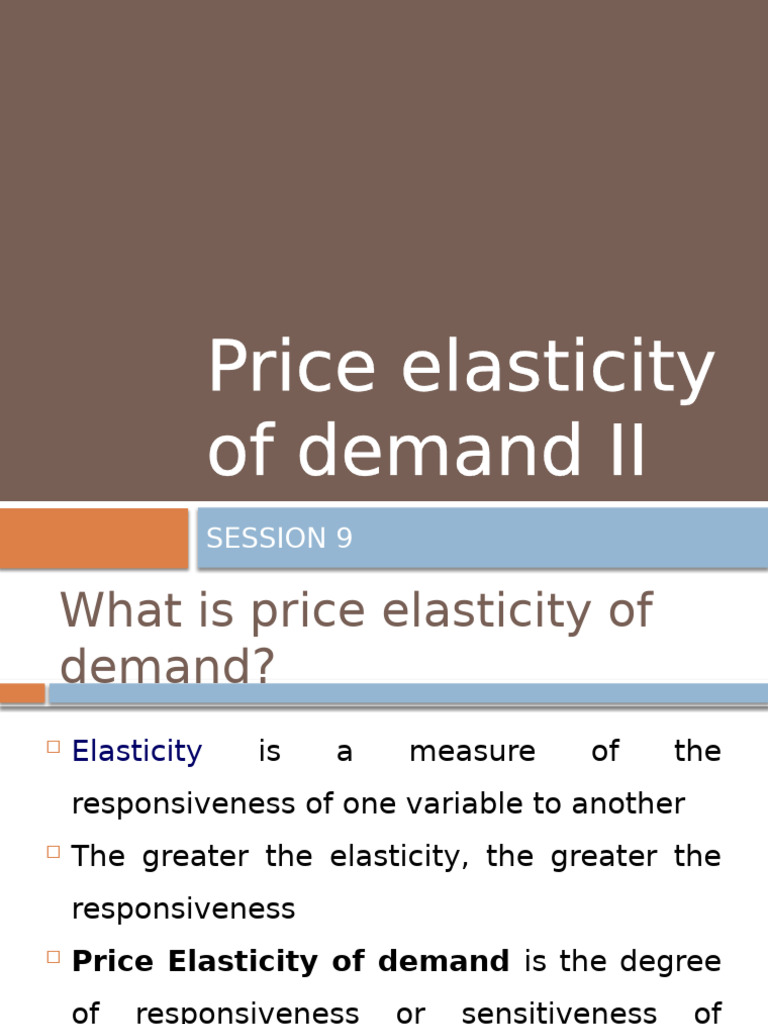 Understanding Price Elasticity of Demand | PDF | Elasticity (Economics ...
