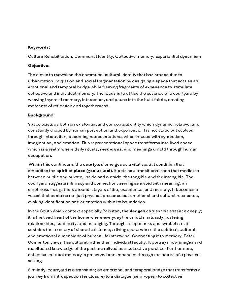 Synopsis (New) | PDF | Experience | Space