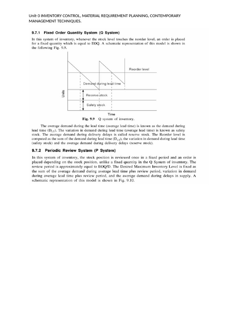 Inventory Control & MRP Techniques | PDF | Supply Chain Management ...