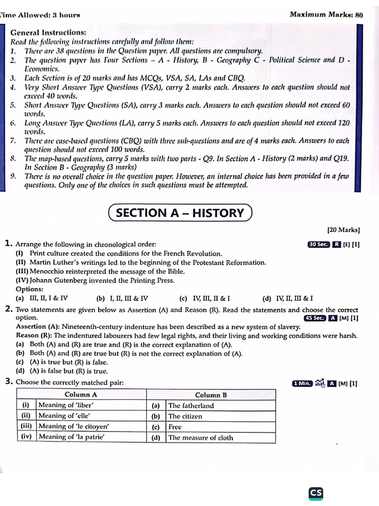 SSC Sample Paper 9 | PDF