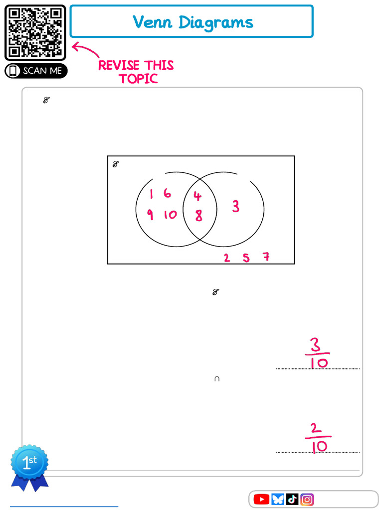 Venn Diagrams Edexcel Solutions | PDF | Elementary Mathematics | Number ...