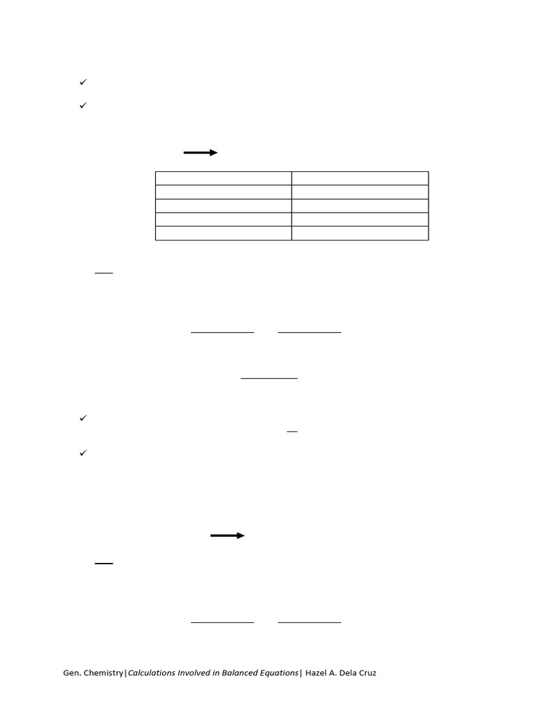 Balanced Equation Calculations Guide | PDF | Mole (Unit) | Physical ...