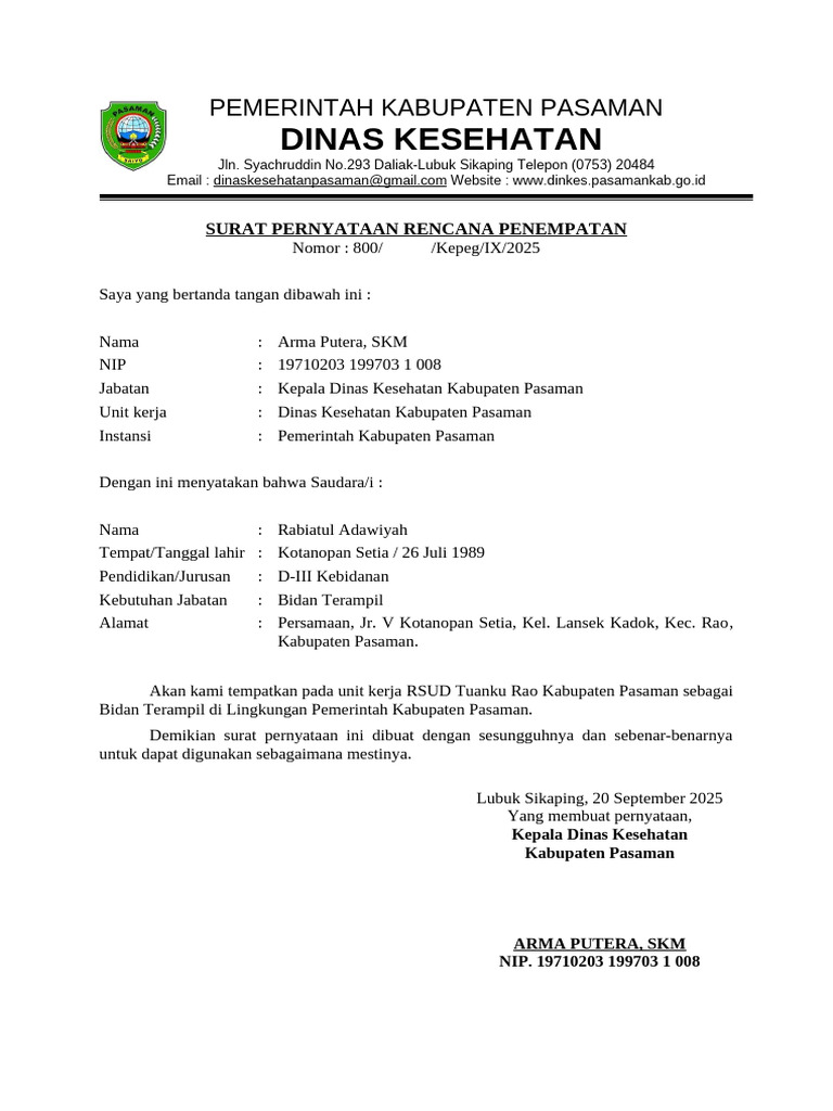 SPRP Rabiatul Adawiyah RSUD Tuanku Rao | PDF