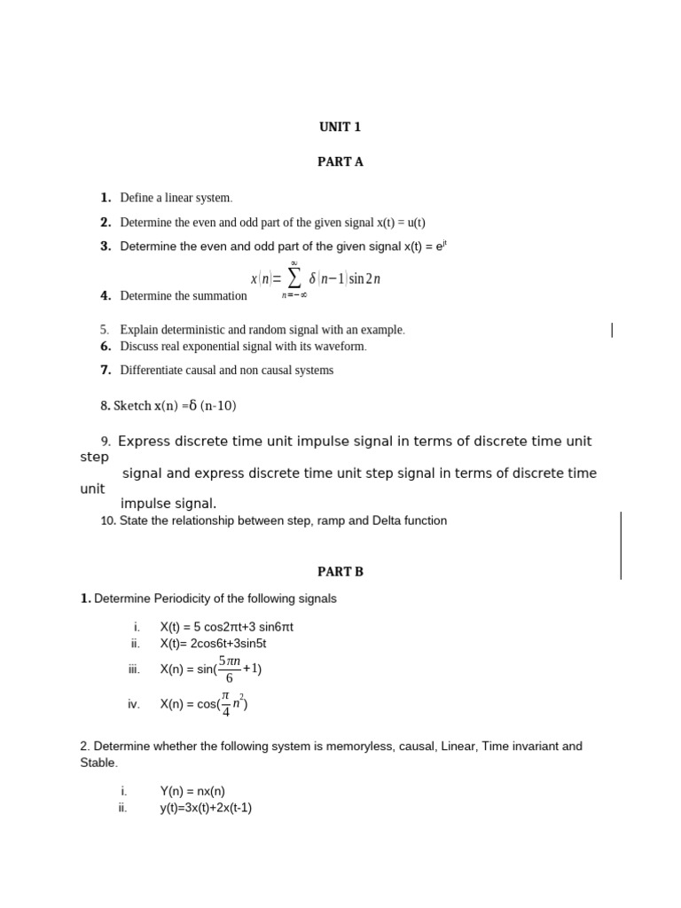 Linear Systems and Signal Analysis Guide | PDF | Laplace Transform ...