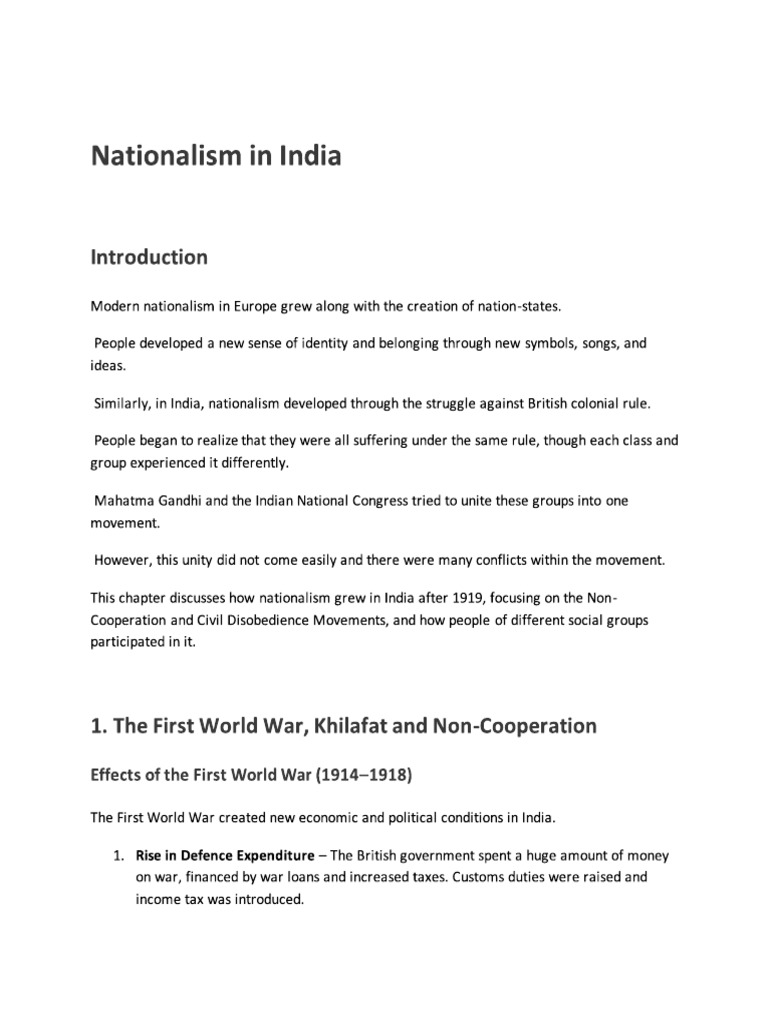 History Class 10 Nationalism in India Full Notes | PDF