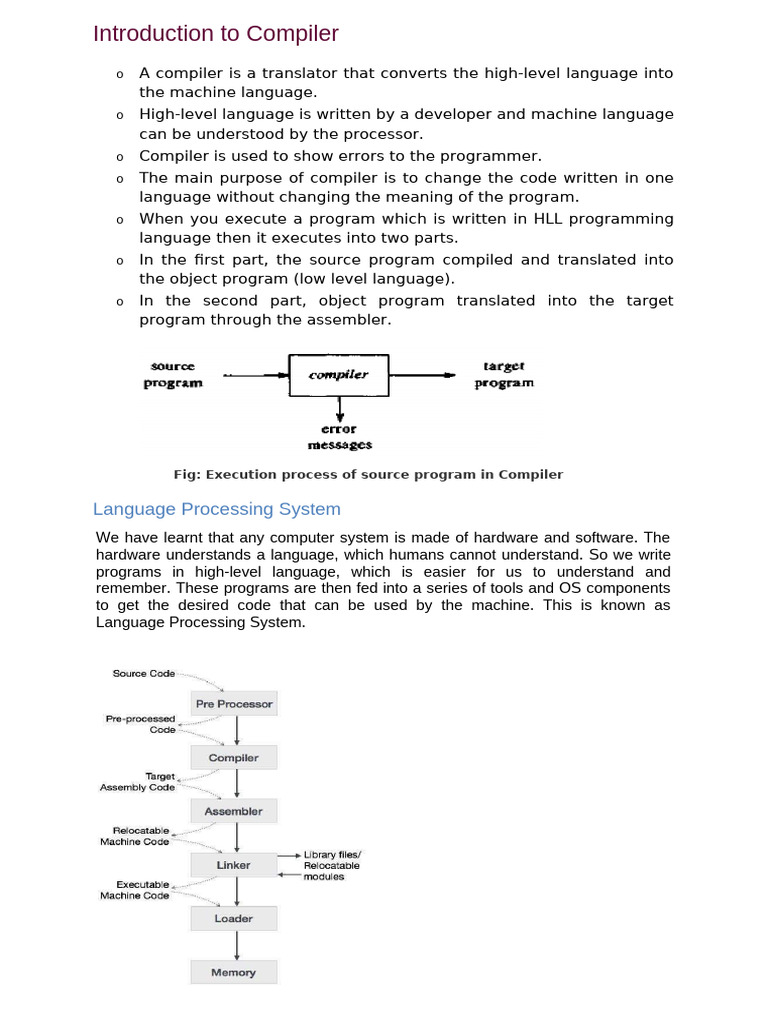 Understanding Compiler Basics and Phases | PDF | Parsing | Compiler