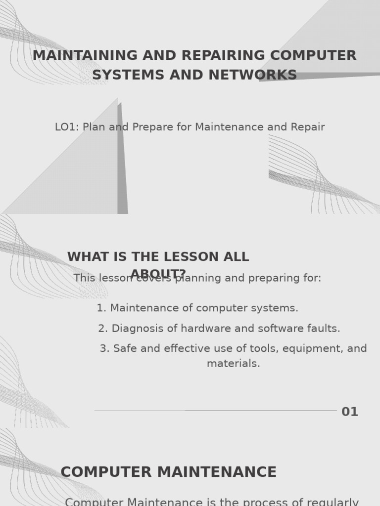 Computer Maintenance and Repair Guide | PDF | Occupational Safety And ...