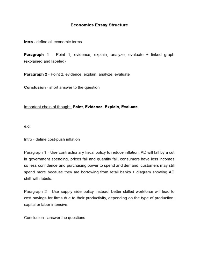 Economics Essay Structure Guide | PDF