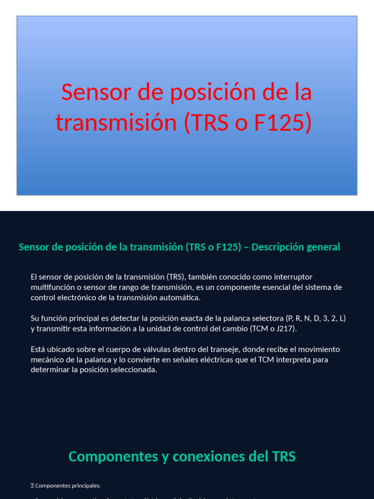 Sensor de posición de transmisión TRS F125 | PDF | Transmisión ...