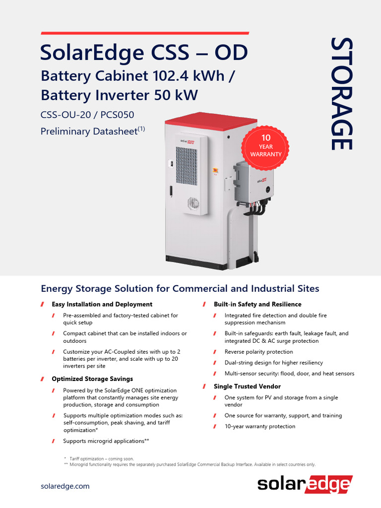 CSS OD Battery Cabinet and Battery Inverter - DS-000233-EnG-13 | PDF ...