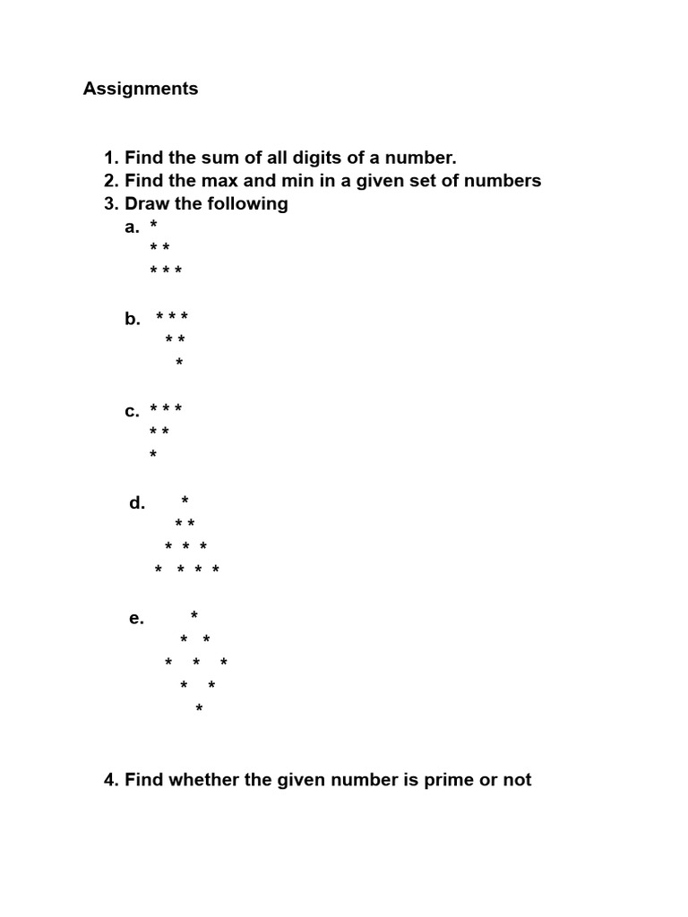 Math Assignments on Numbers and Patterns | PDF