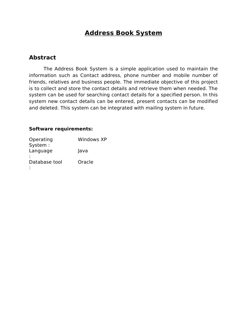 Address Book System | PDF