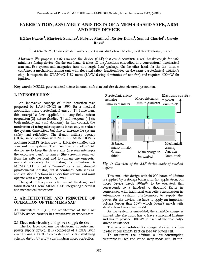 Fabrication Assembly and Tests of A MEMS | PDF | Chemical Vapor ...
