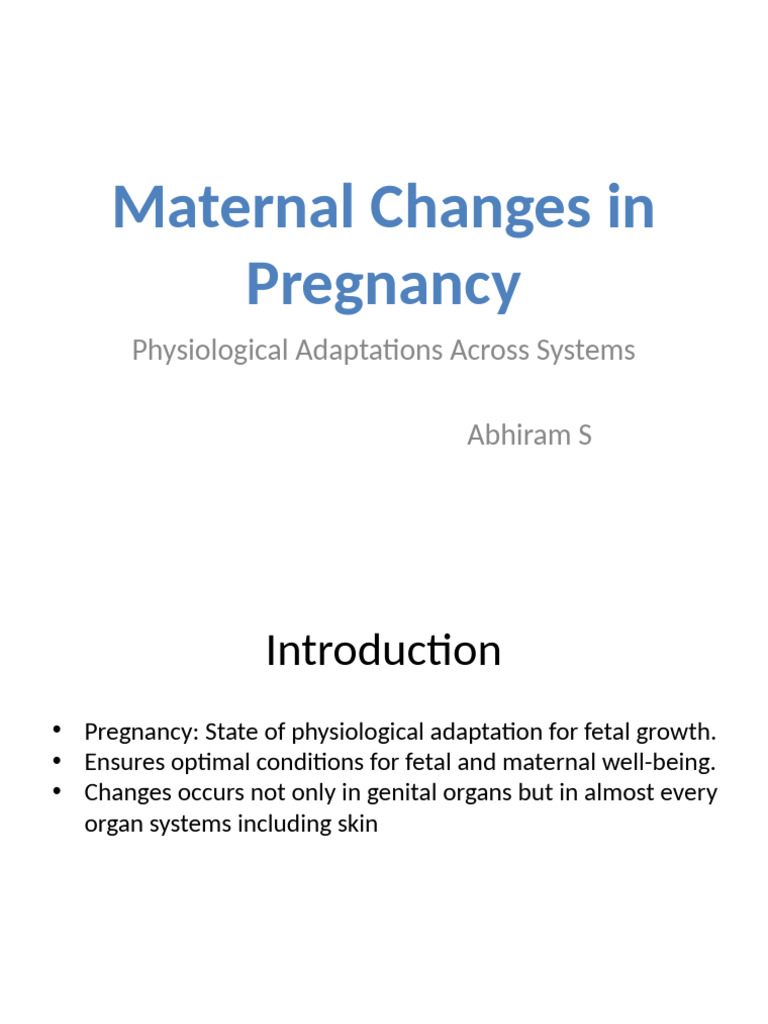 Physiological Changes During Pregnancy | PDF | Uterus | Pregnancy